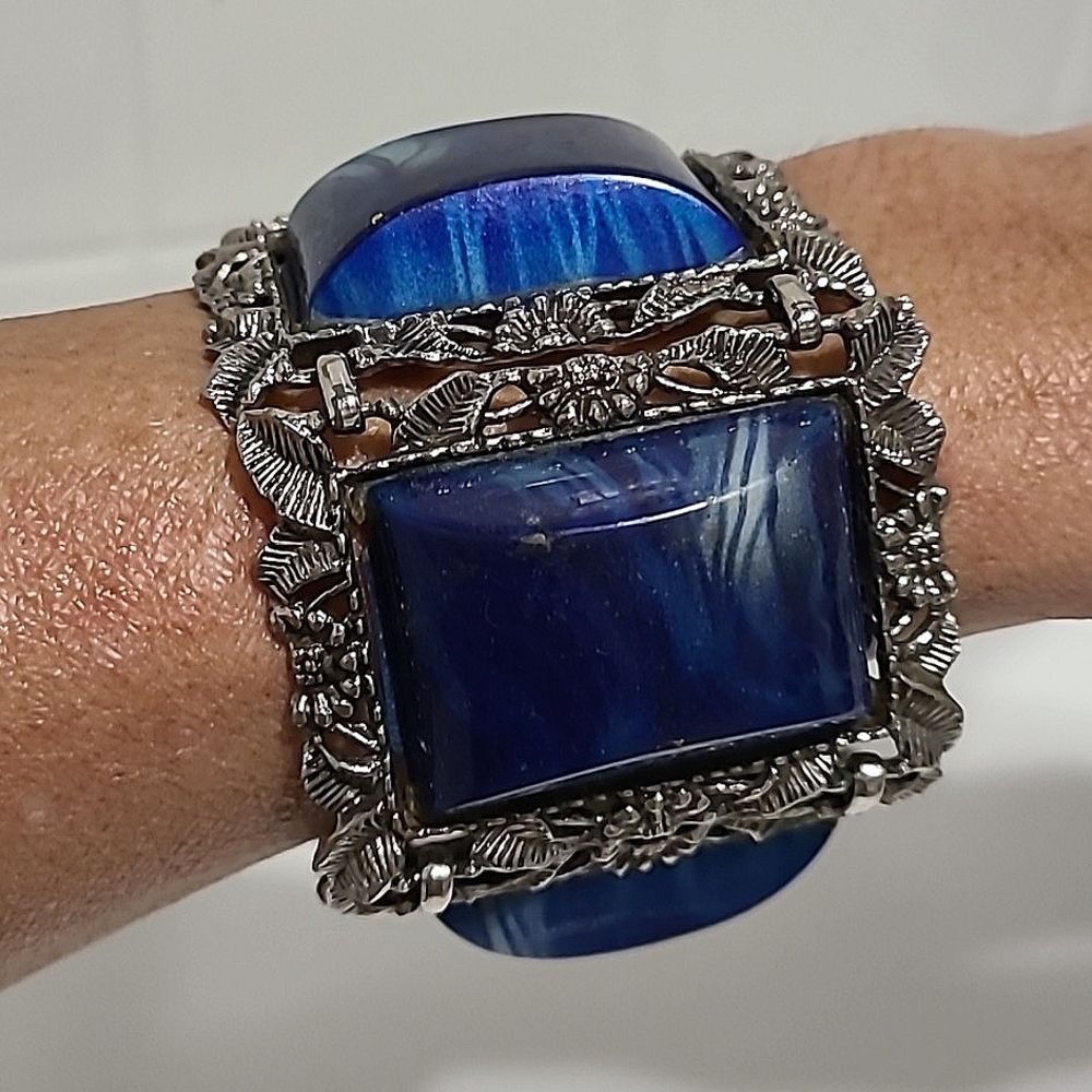 Vintage Blue and silver Bracelet - Picture 7 of 7